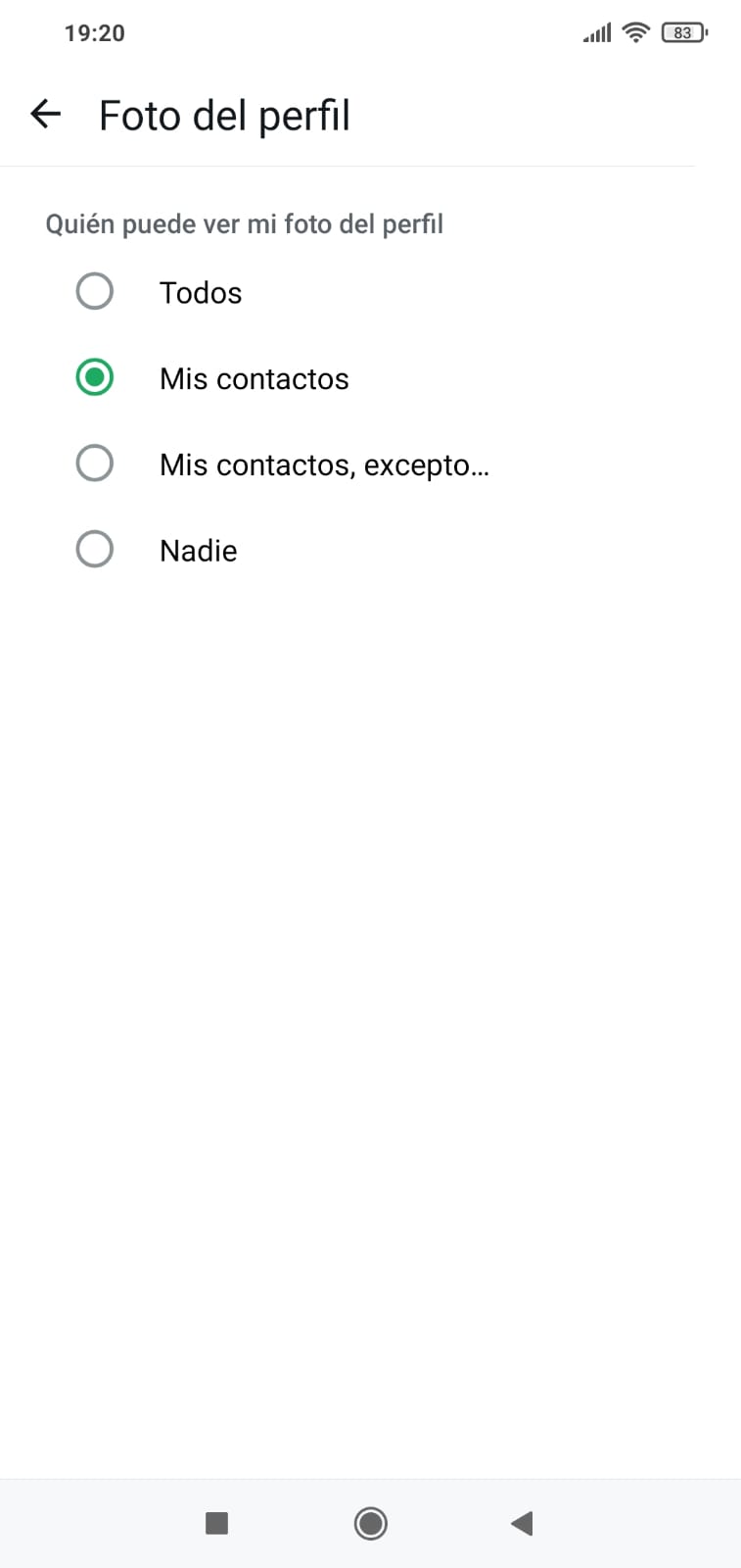 Privacidad de Whatsapp