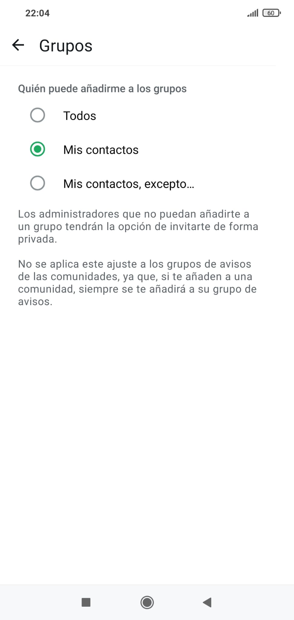 Privacidad de Whatsapp